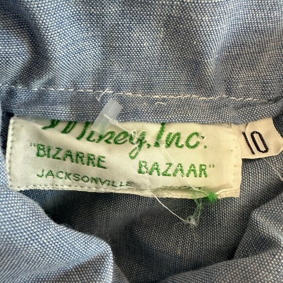 Vintage 70s Western Patchwork Button Shirt Womens Chambray Denim - Picture 12 of 16